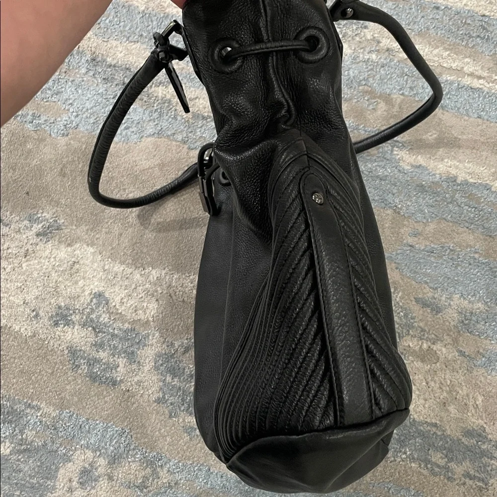Kenneth Cole New York Black Leather Large Hobo Bag